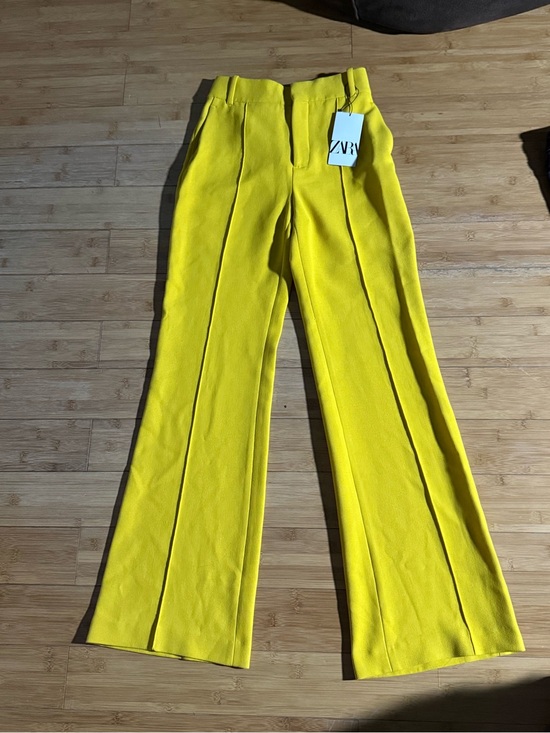 Zara Pants - ZARA Yellow High Waisted Wide Leg Flare Pants NWT